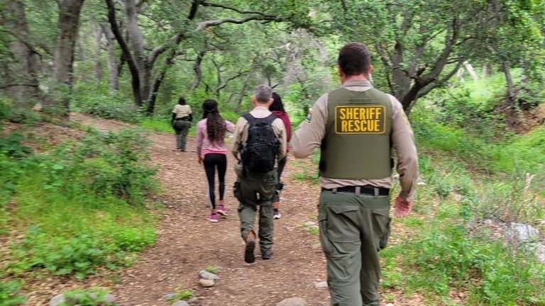 The teenager was lost in the woods for six hours. Pic: LASD - Montrose Search and Rescue Team