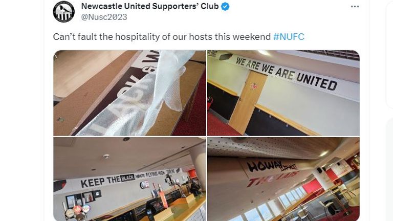 Newcastle United Supporters' Club social media post on X