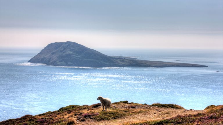 Bardsey Island seen from the mainland