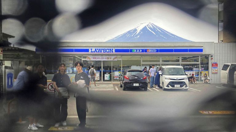 The black screen was put up to prevent people from capturing this popular shot. Pic: AP