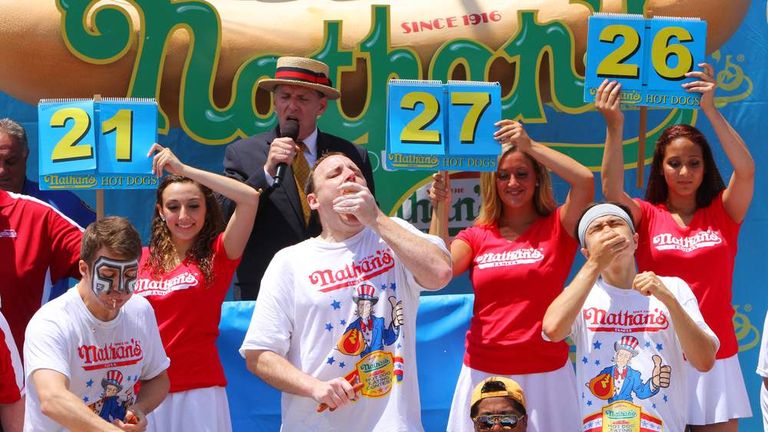 Top Speed Eaters Compete In Nathan's Hot Dog Eating Contest