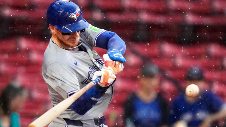 Danny Jensen playing for the Toronto Blue Jays on 26 June. Pic: AP